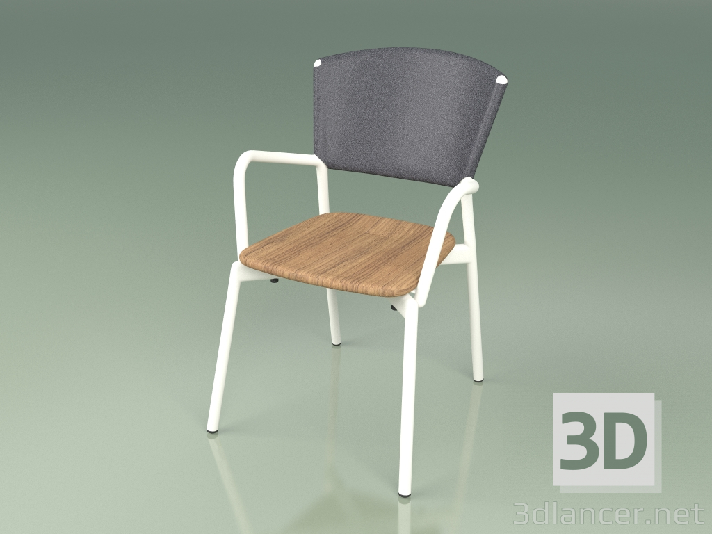 modello 3D Sedia 021 (Metallo Latte, Grigio) - anteprima