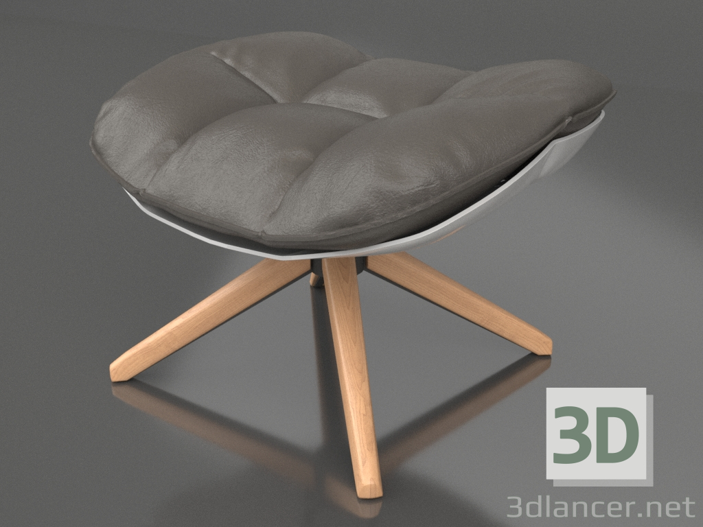 3d model Husk style ottoman (brown) - preview