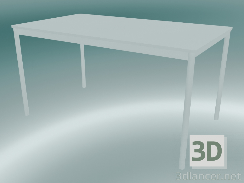 3D Modell Rechteckiger Tischfuß 140x80 cm (Weiß) - Vorschau