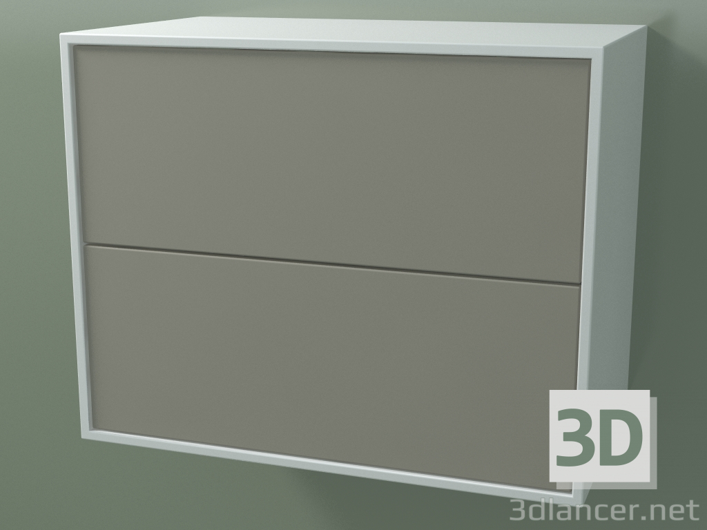 3d модель Ящик двойной (8AUBCA01, Glacier White C01, HPL P04, L 60, P 36, H 48 cm) – превью