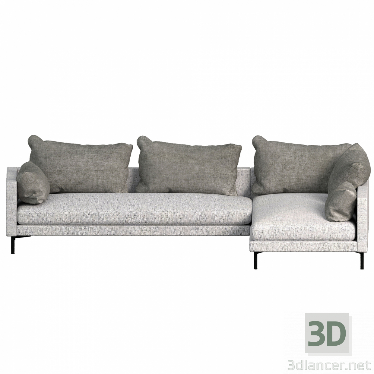sofá plano 3D modelo Compro - render