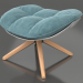 3d model Husk style ottoman (turquoise) - preview