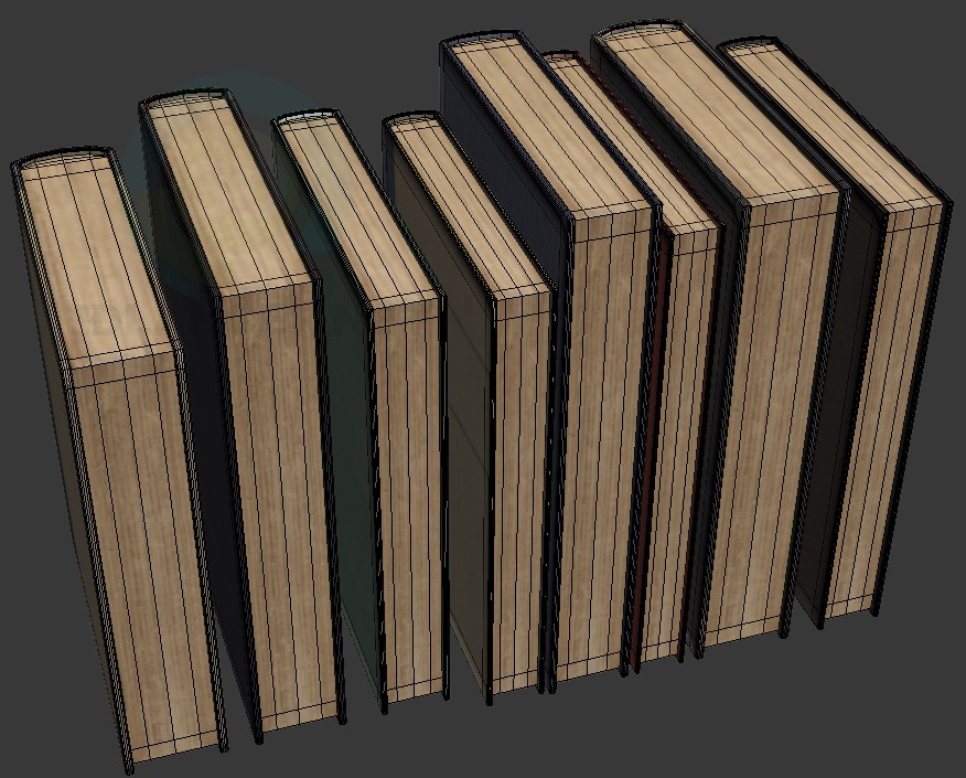 modello 3D vecchi libri - anteprima
