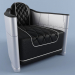 3d Bentley Gray Leather and Aluminum Club Chair Rebder model buy - render