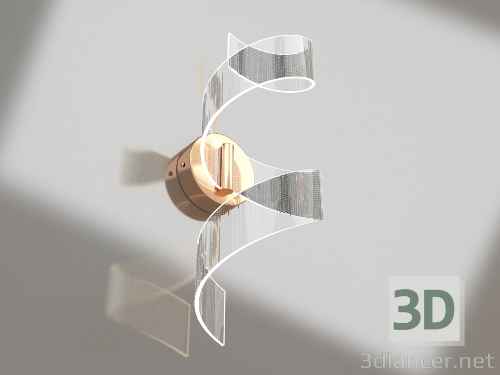3D Modell Eila Wandleuchte Gold (08050.33) - Vorschau