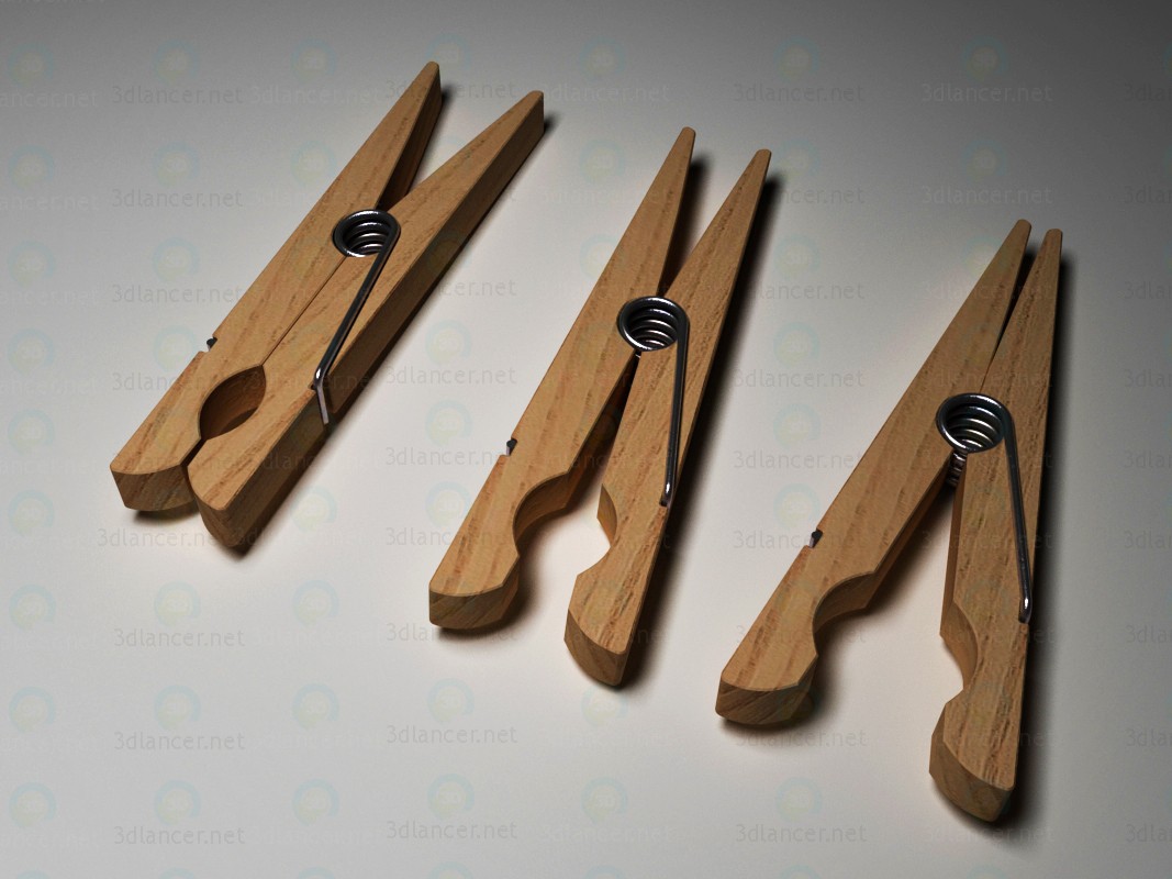 3D modeli Clothespins dönüştürün - önizleme