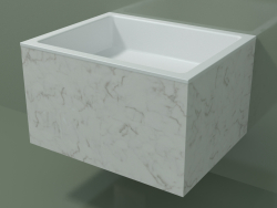 Wall-mounted washbasin (02R132301, Carrara M01, L 60, P 48, H 36 cm)