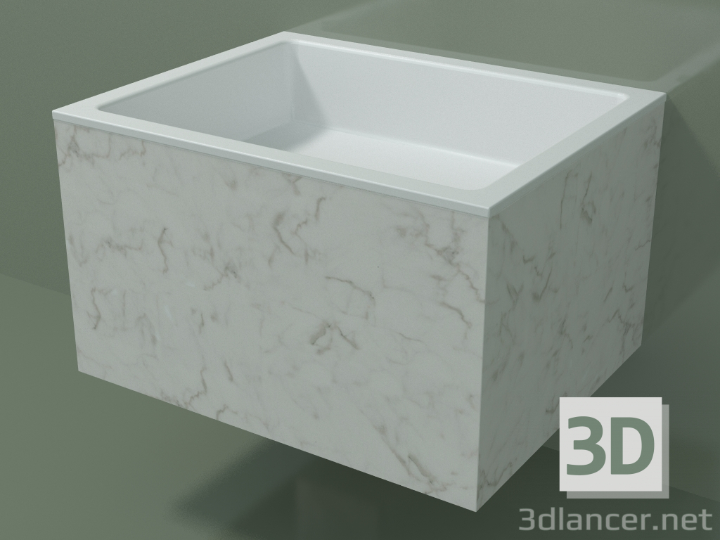 modello 3D Lavabo sospeso (02R132301, Carrara M01, L 60, P 48, H 36 cm) - anteprima