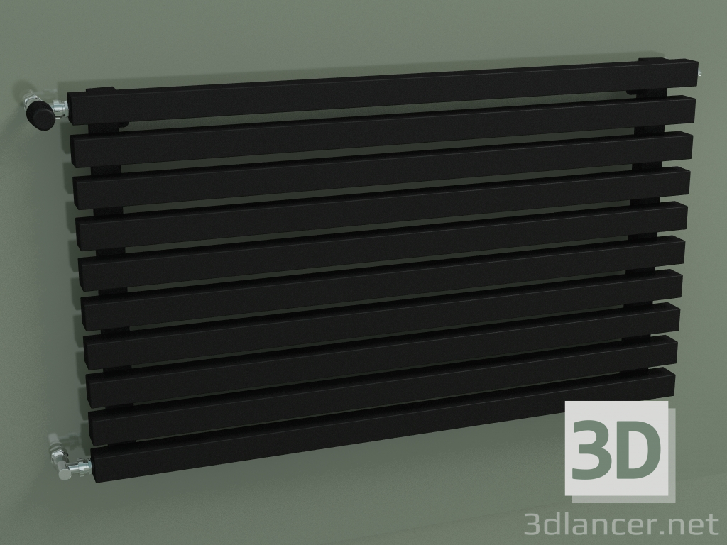 3d модель Горизонтальный радиатор RETTA (10 секц 1000 мм 40х40, черный матовый) – превью