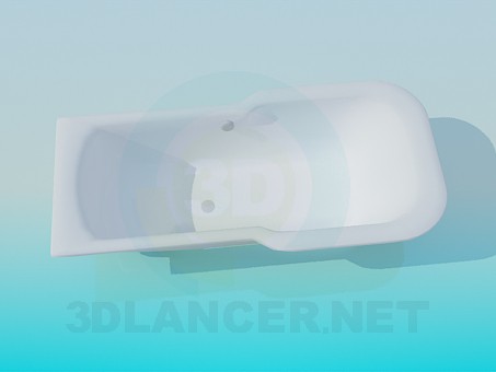 modello 3D Vasca con estensione - anteprima