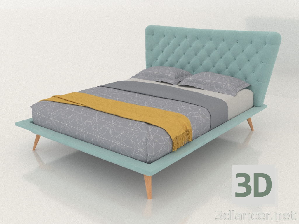 modèle 3D Lit Bohême 160x200 (turquoise) - preview