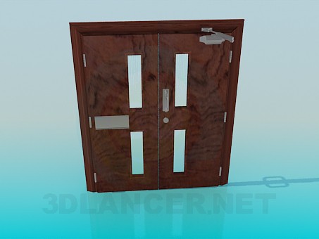 3d модель Двойные двери с ограничителем – превью