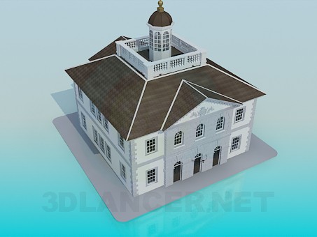 3d model Construcción de la casa de la cultura - vista previa