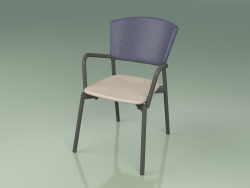 Cadeira 021 (fumaça de metal, azul, toupeira de resina de poliuretano)