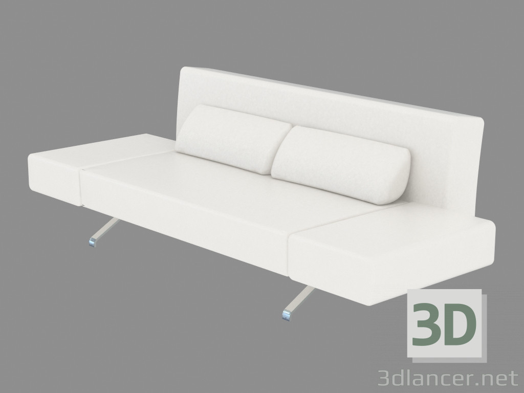 3D Modell Ledersofas Doppel Flexus (Option 1) - Vorschau