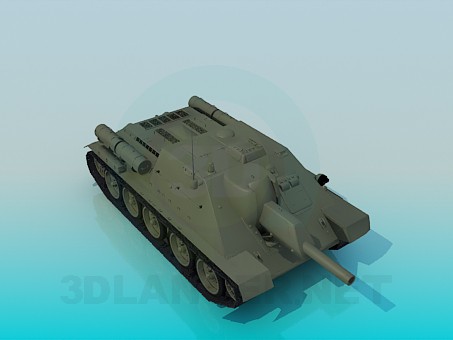 3d model Tanque SU-122 - vista previa