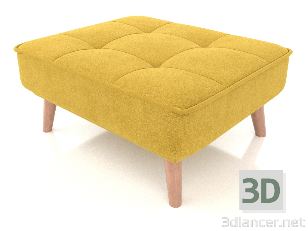 modèle 3D Diva ottomane (jaune) - preview
