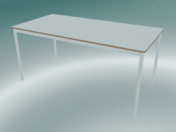 Base de table rectangulaire 160x80 cm (Blanc, Contreplaqué, Blanc)