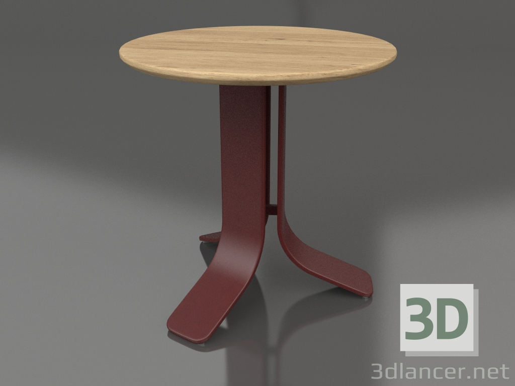 modello 3D Tavolino Ø50 (Rosso vino, Legno di Iroko) - anteprima