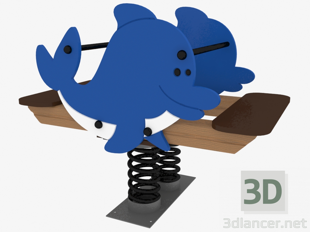 3d model Rocking chair of children's playground Dolphin (6119) - preview