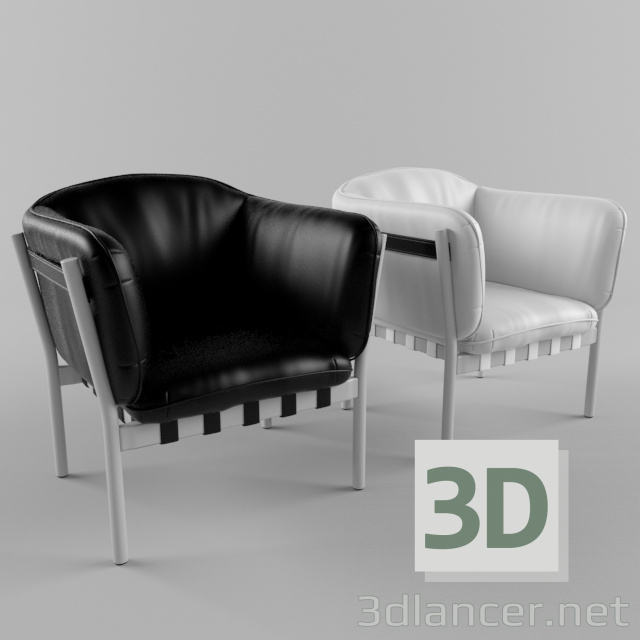 3D Deri Sandalye Dübel Ton modeli satın - render