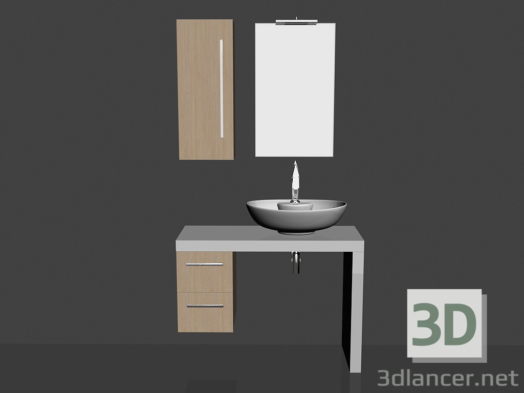 3d модель Модульная система для ванной комнаты (композиция 10) – превью