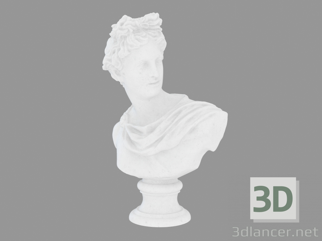 3d модель Мраморный бюст Bust of Apollo Belvedere – превью