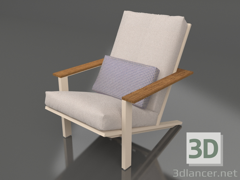 modèle 3D Fauteuil lounge club (Sable) - preview
