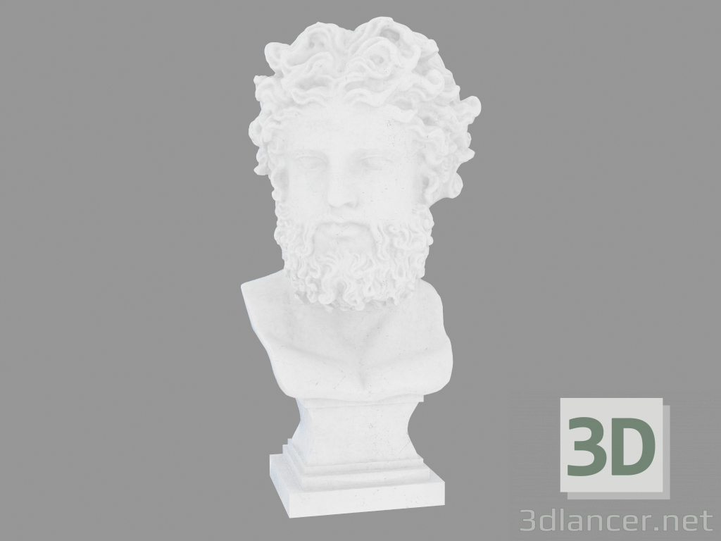 3d model Escultura de mármol Busto de Zeus - vista previa