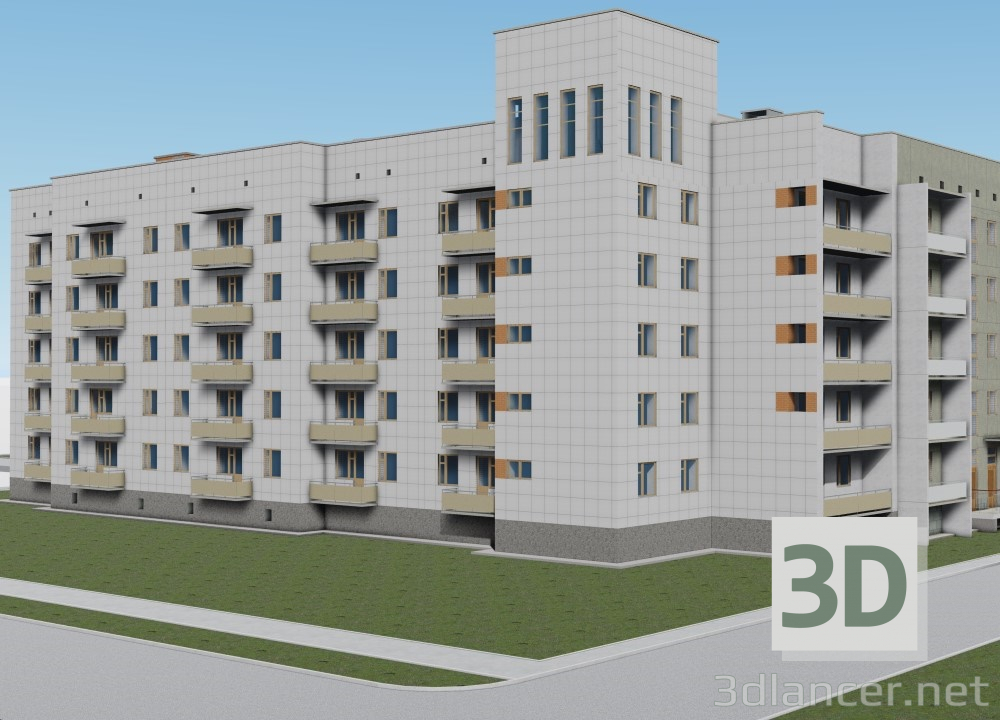 3D Sim tavan arası beş katlı ev modeli satın - render