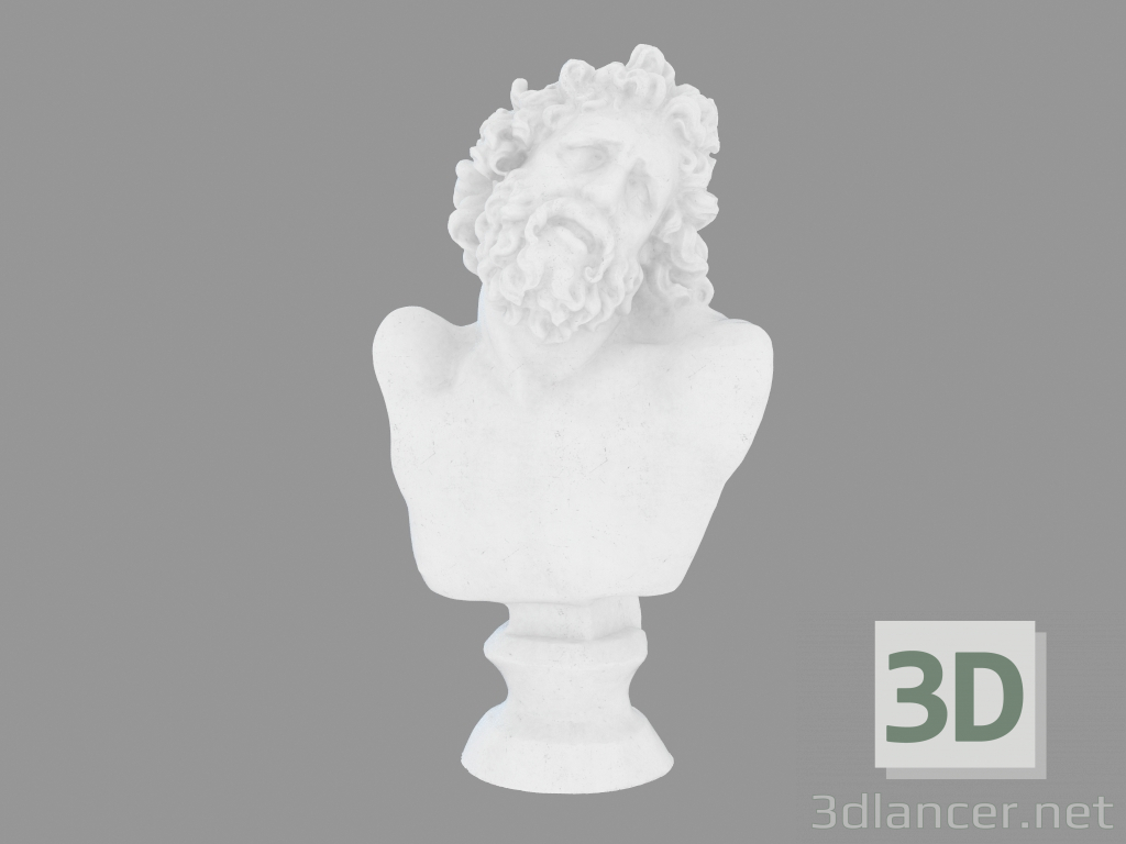 modello 3D Busto in marmo Testa di Laocoonte - anteprima