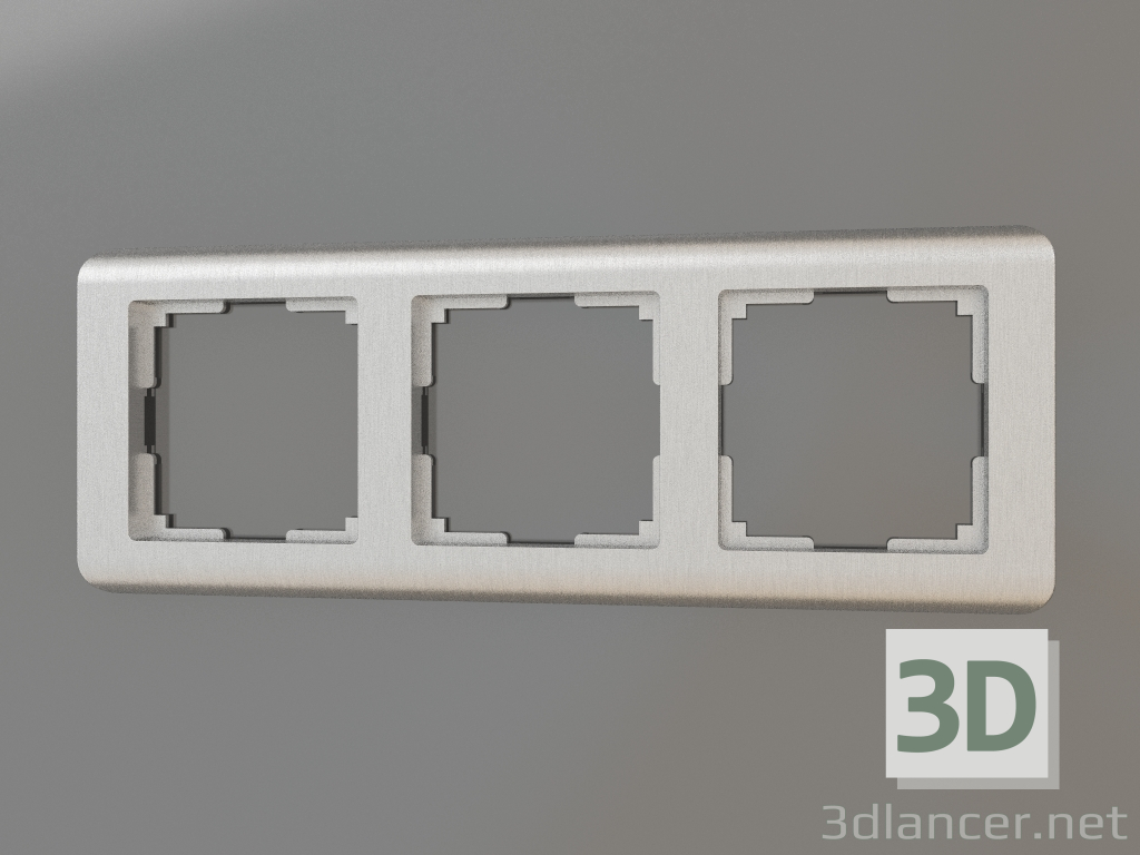 modello 3D Cornice per 3 montanti Stream (argento) - anteprima