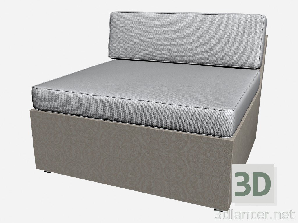modello 3D Centrale modulo di parte divano 55220 55260 - anteprima