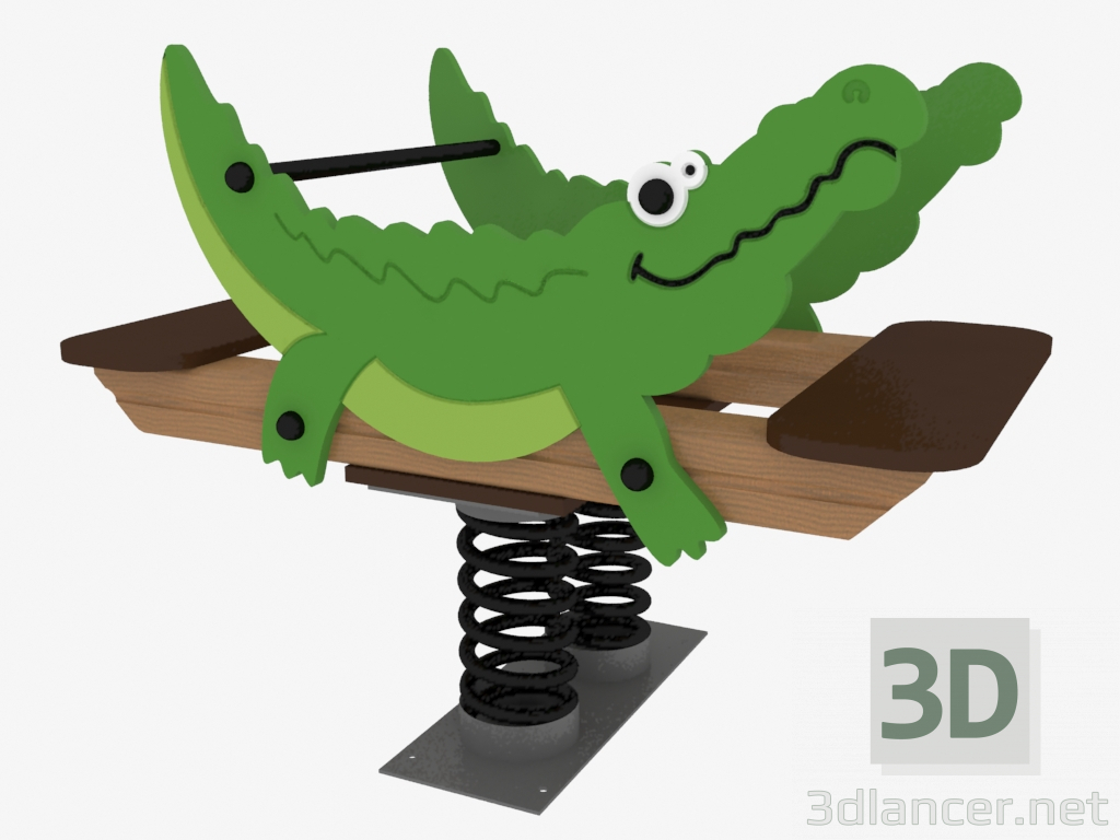 3d model Rocking chair of a playground Crocodile (6123) - preview