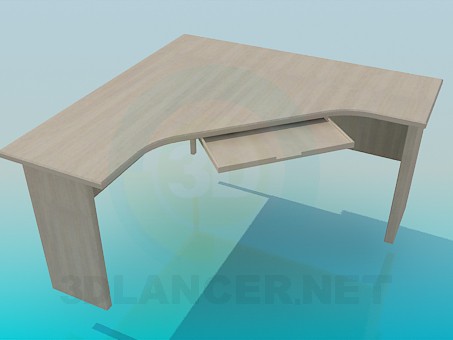3d модель Угловой письменный стол – превью