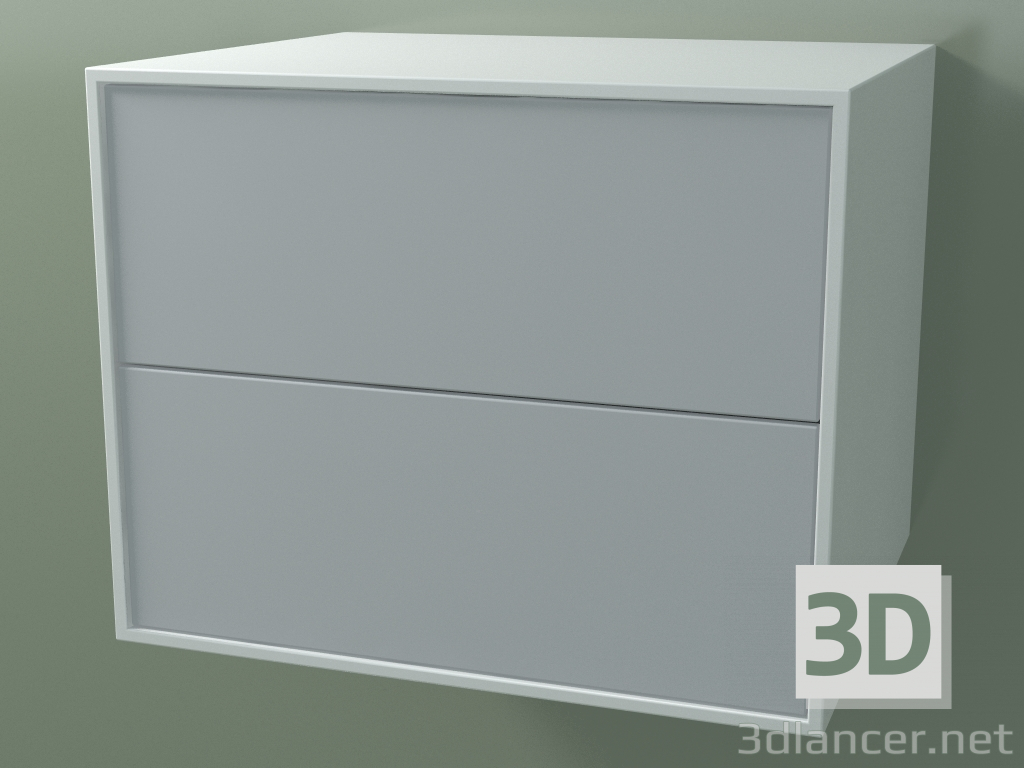 3 डी मॉडल डबल बॉक्स (8AUBCB01, ग्लेशियर व्हाइट C01, HPL P03, L 60, P 50, H 483) - पूर्वावलोकन