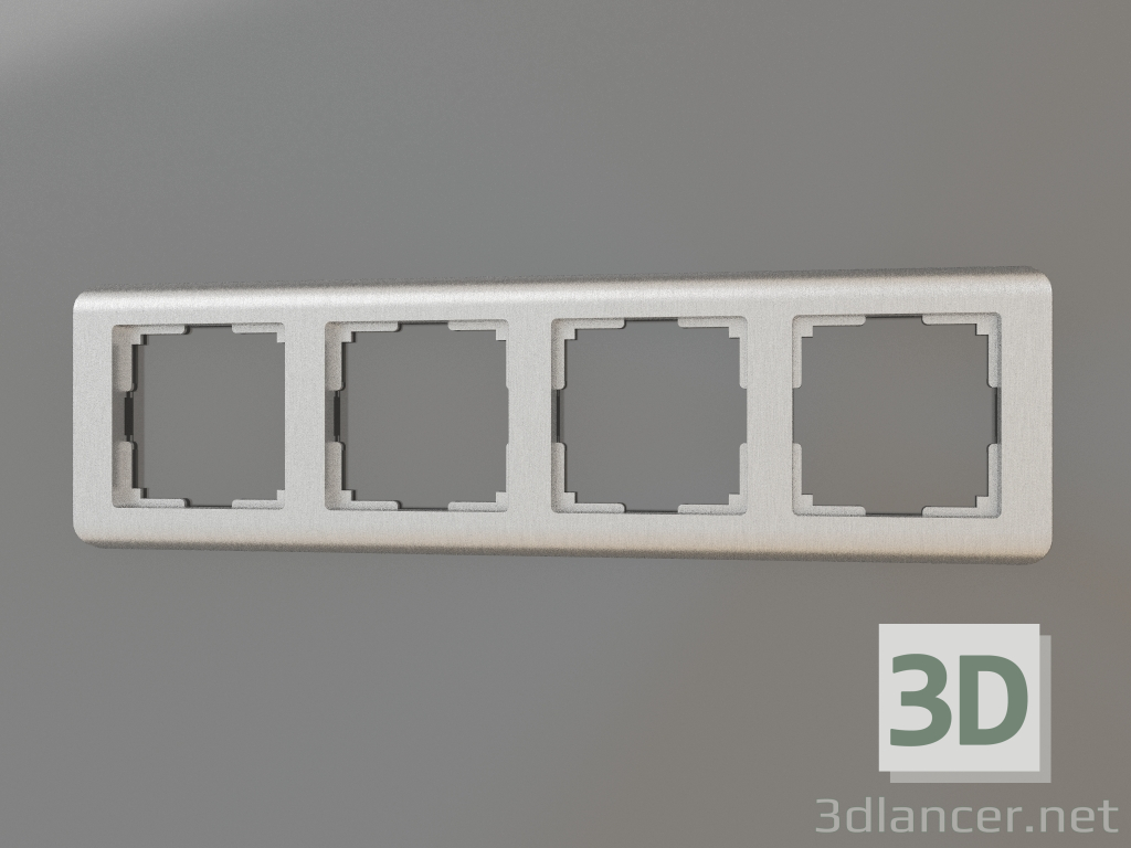 modello 3D Cornice per 4 montanti Stream (argento) - anteprima