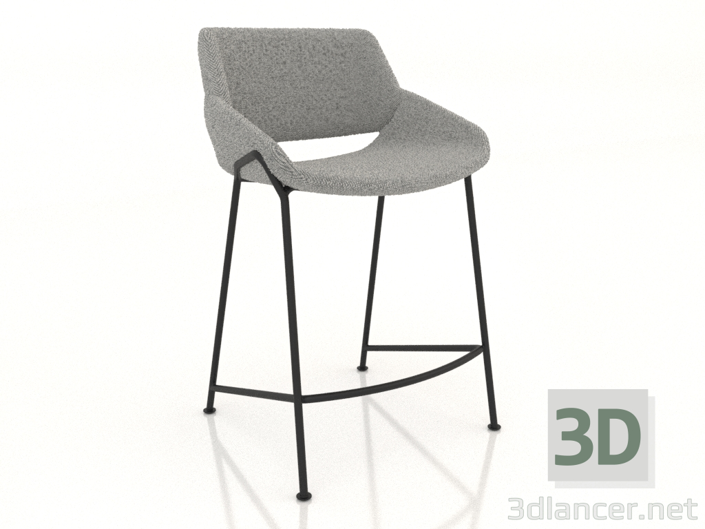 3D Modell Barhocker mit niedrigen Beinen - Vorschau