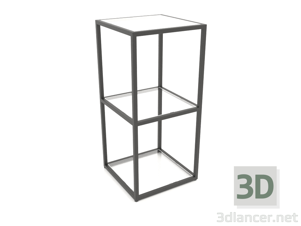 modèle 3D Support console carré (VERRE, 40x40x86, 3 étagères) - preview