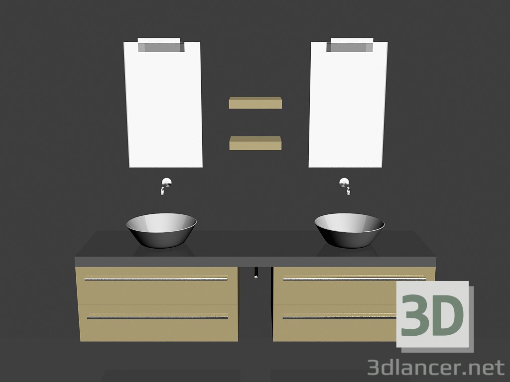 3d model Modular system for bathroom (song) (20) - preview