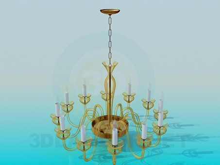 modello 3D Lampadario con lampade-candela - anteprima