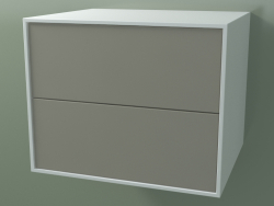 Caja doble (8AUBCB01, Glacier White C01, HPL P04, L 60, P 50, H 48 cm)