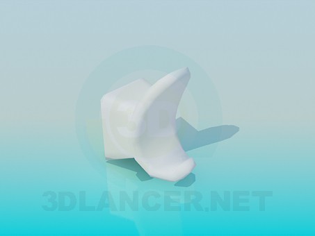 modello 3D Gancio parete - anteprima