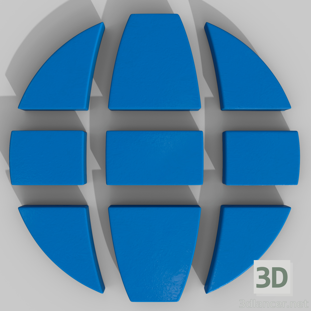 3 डी मॉडल पृथ्वी इंटरनेट लोगो - पूर्वावलोकन