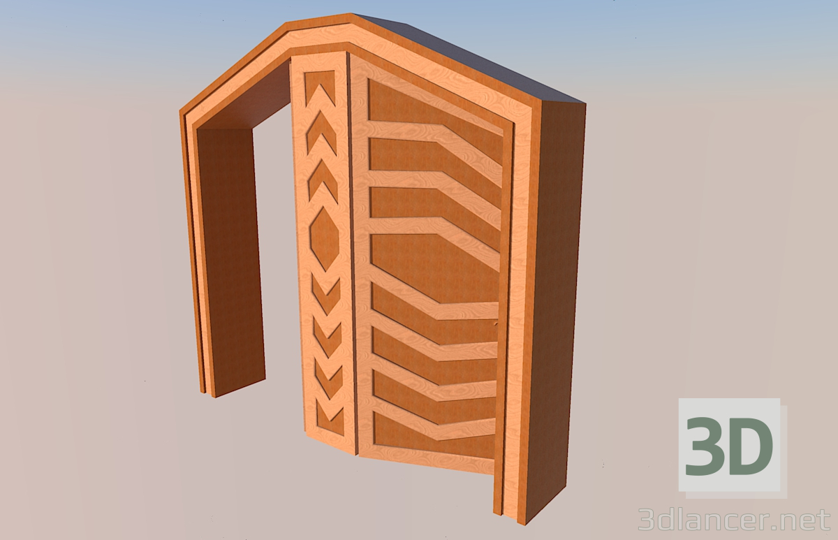 modello 3D Porte d'ingresso - anteprima
