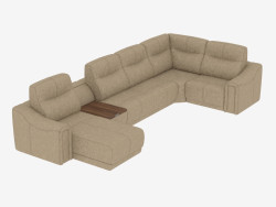 sofá de couro canto com minibar