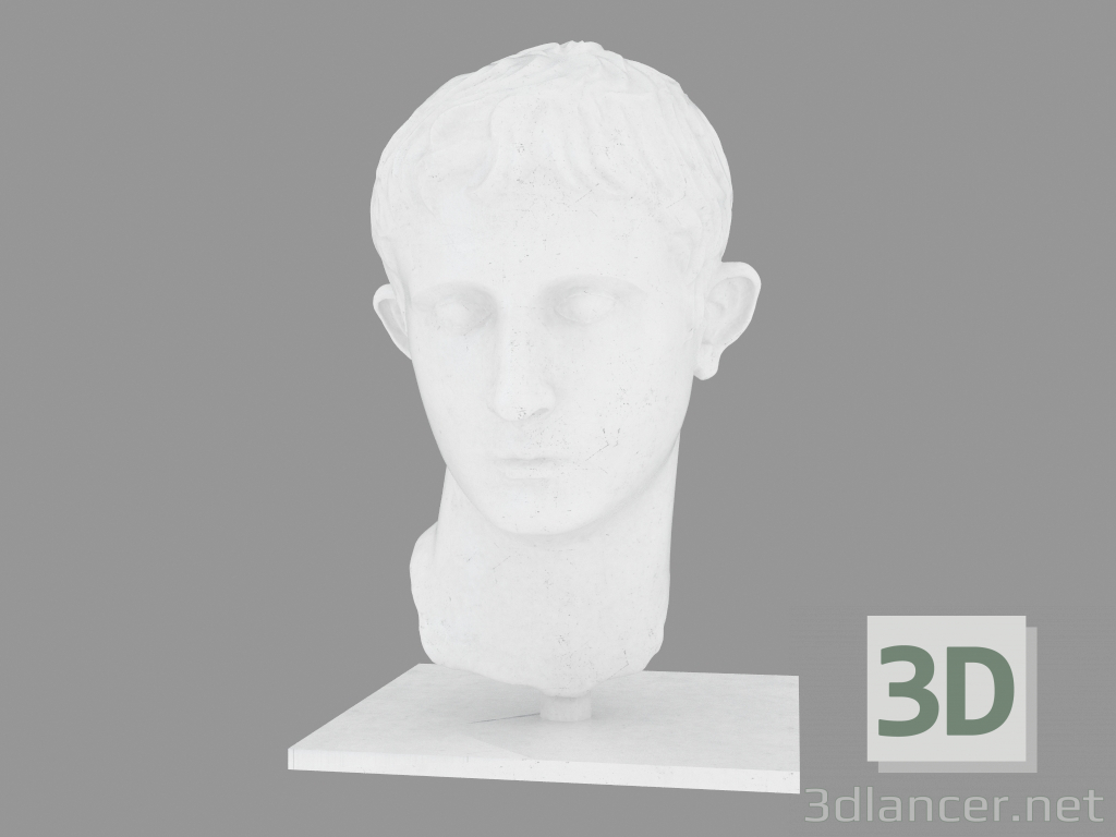 3d model Escultura de mármol de la cabeza del emperador romano Cabeza de Augusto - vista previa