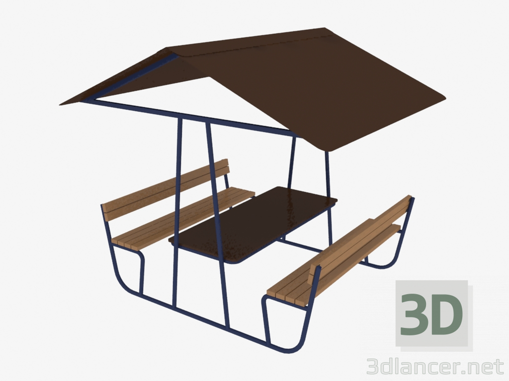 modèle 3D Table basse (avec auvent) (5403) - preview