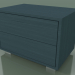 modèle 3D Table de chevet avec 2 tiroirs (51, pieds en acier brossé, bleu Air Force laqué) - preview