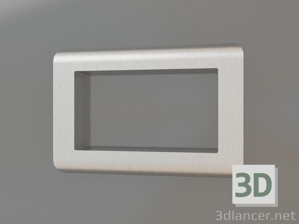 3D Modell Rahmen für Doppelsteckdose Stream (silber) - Vorschau